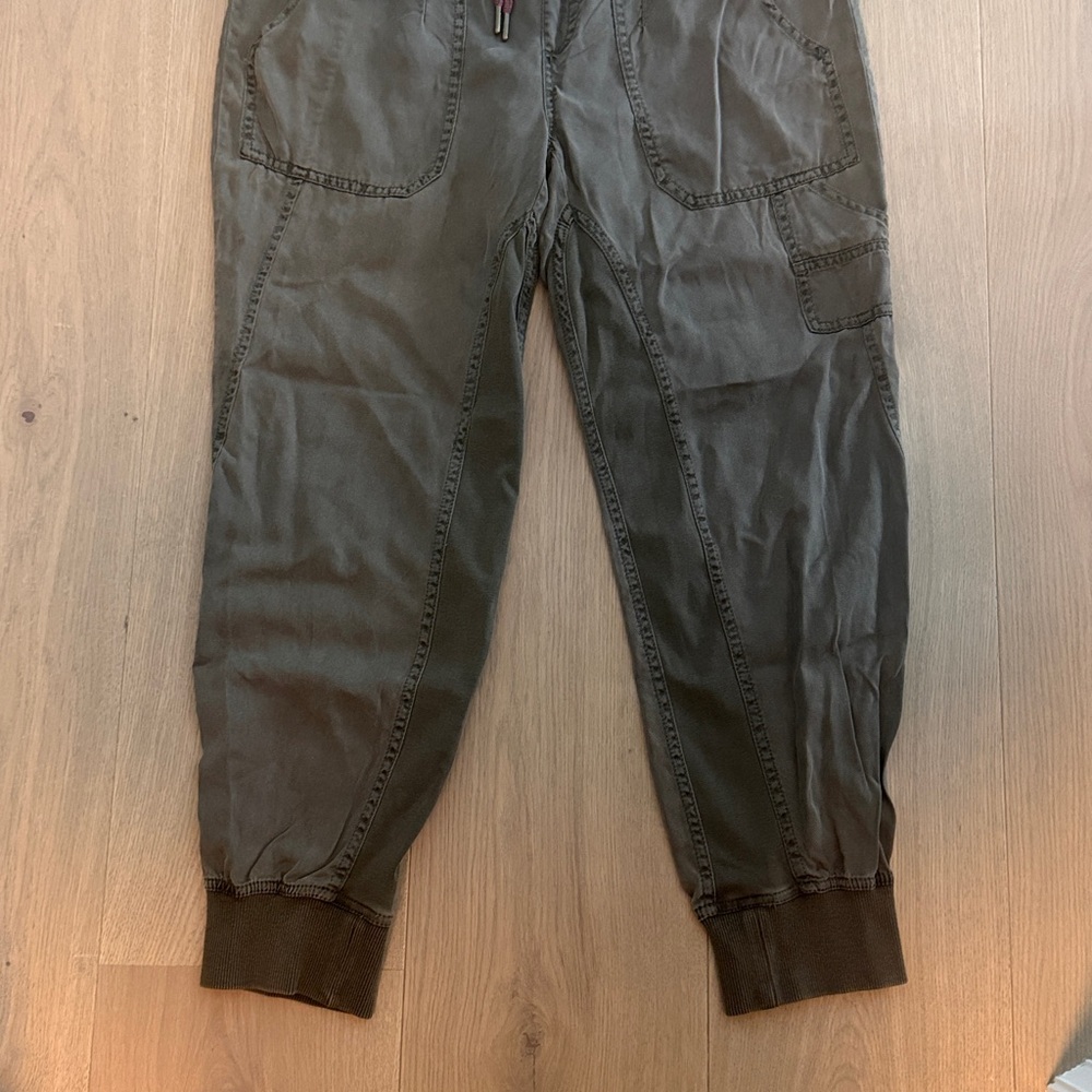 Anthropologie Khaki Joggers with Pink Accents - Picture 5 of 6